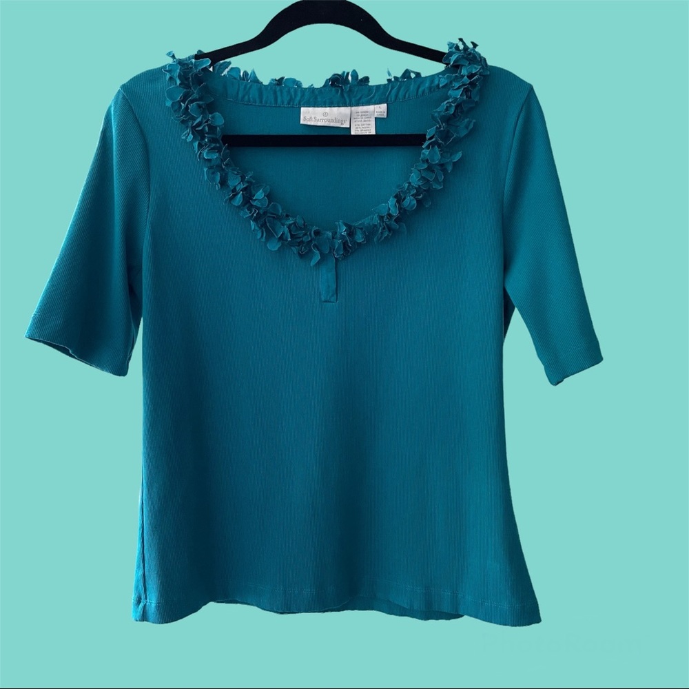 Soft Surroundings petal-collared shirt